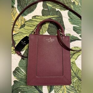 New Kate Spade Lena mini tote Cherrywood purse